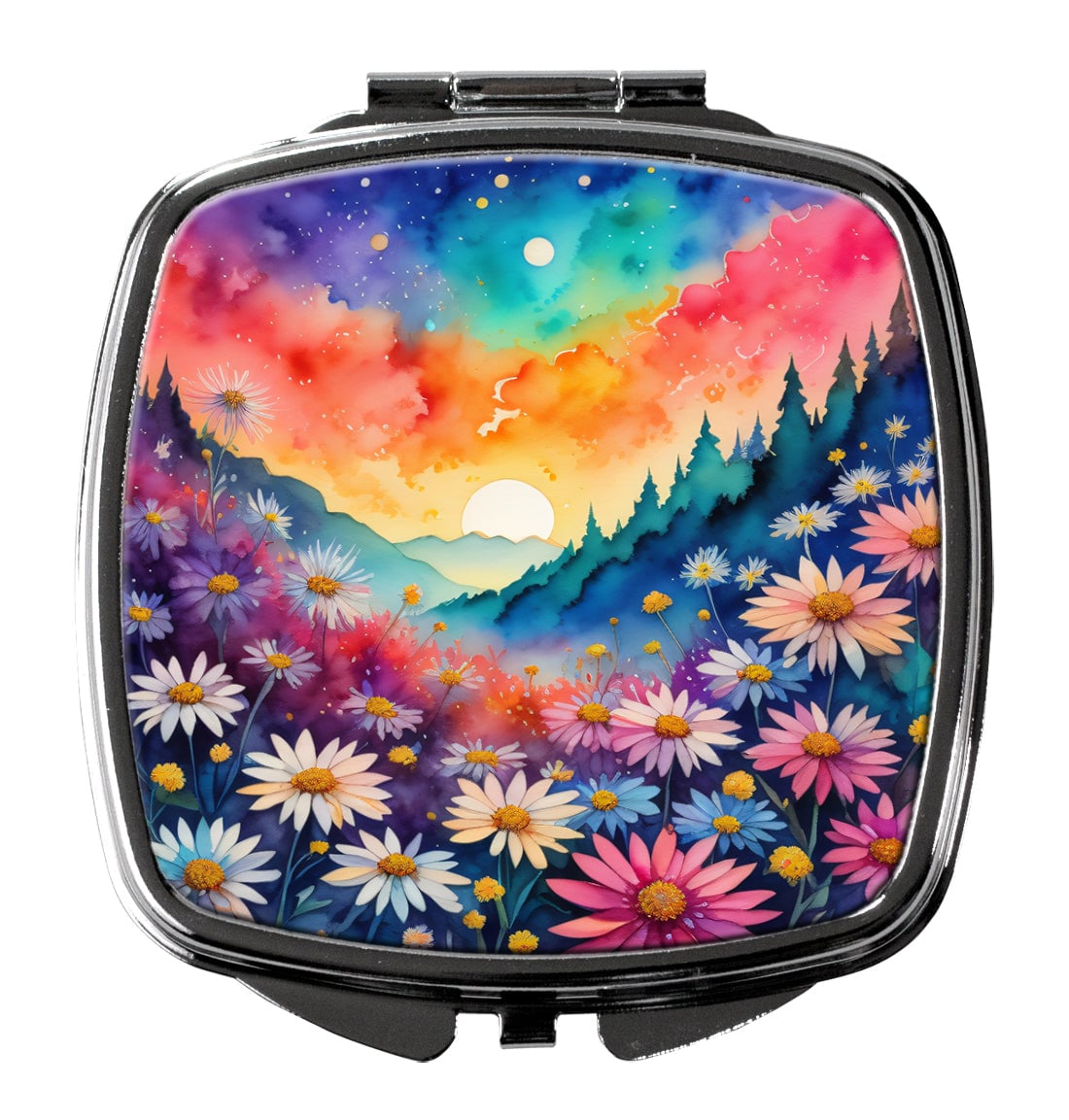 DAC1925SCM 3 x 2.75 in. Colorful Asters Compact Mirror
