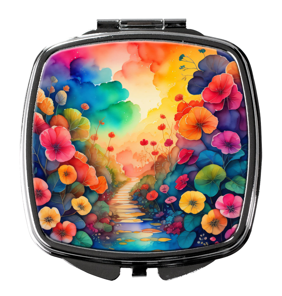 3 x 2.75 in. Colorful Begonias Compact Mirror