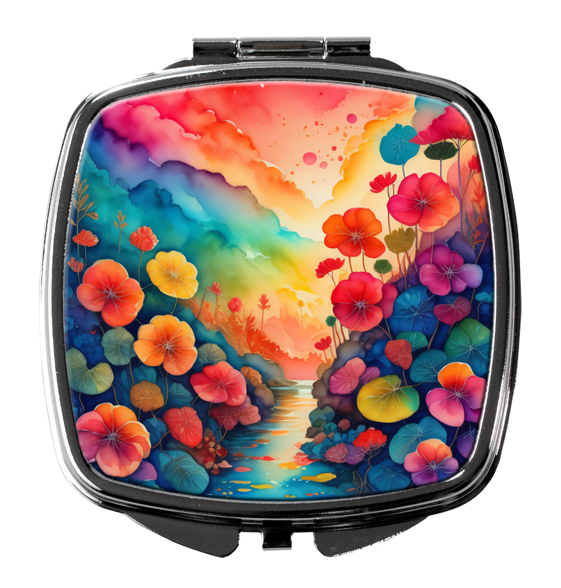 DAC1930SCM 3 x 2.75 in. Colorful Begonias Compact Mirror