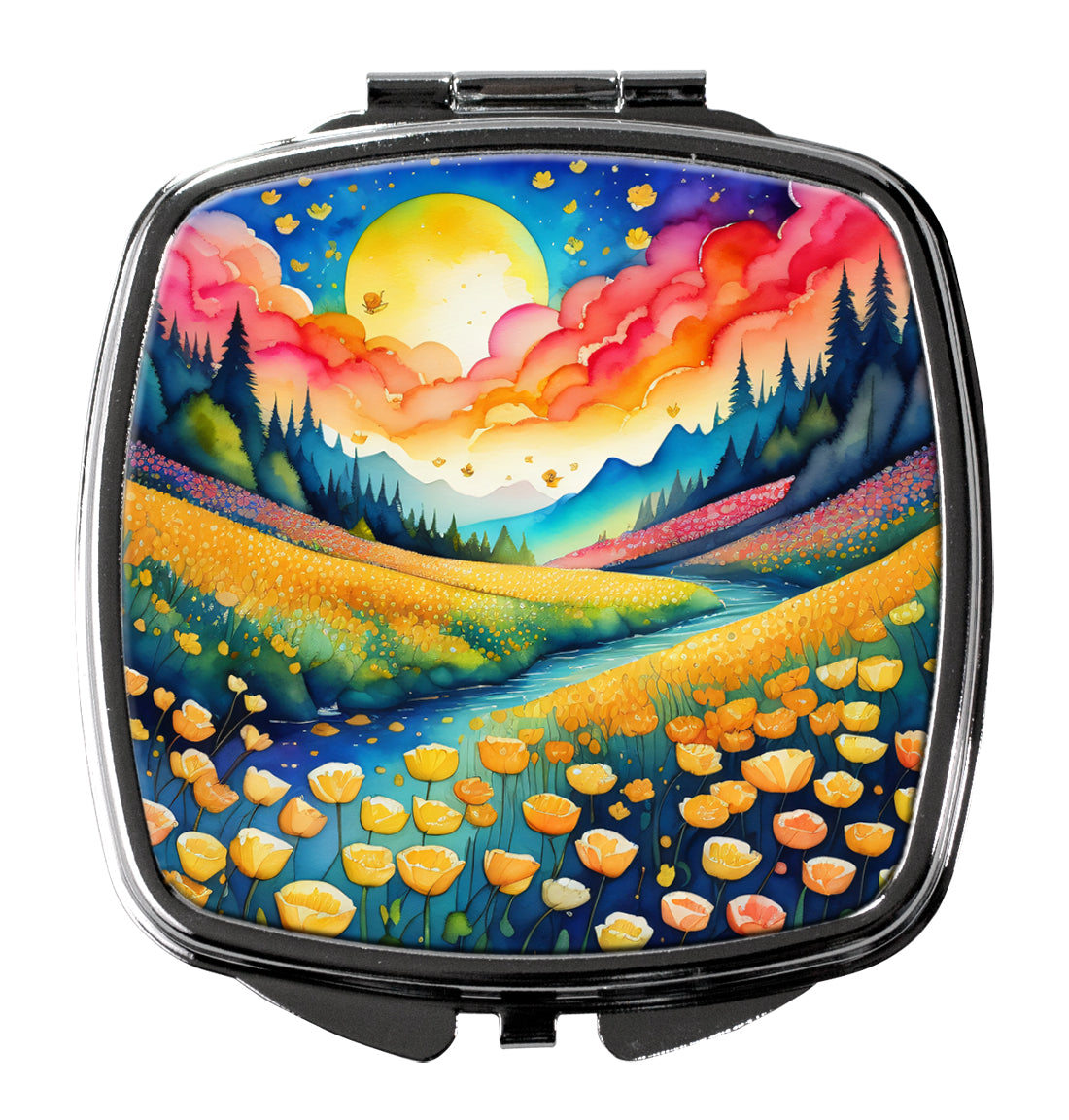 DAC1934SCM 3 x 2.75 in. Colorful Buttercups Compact Mirror