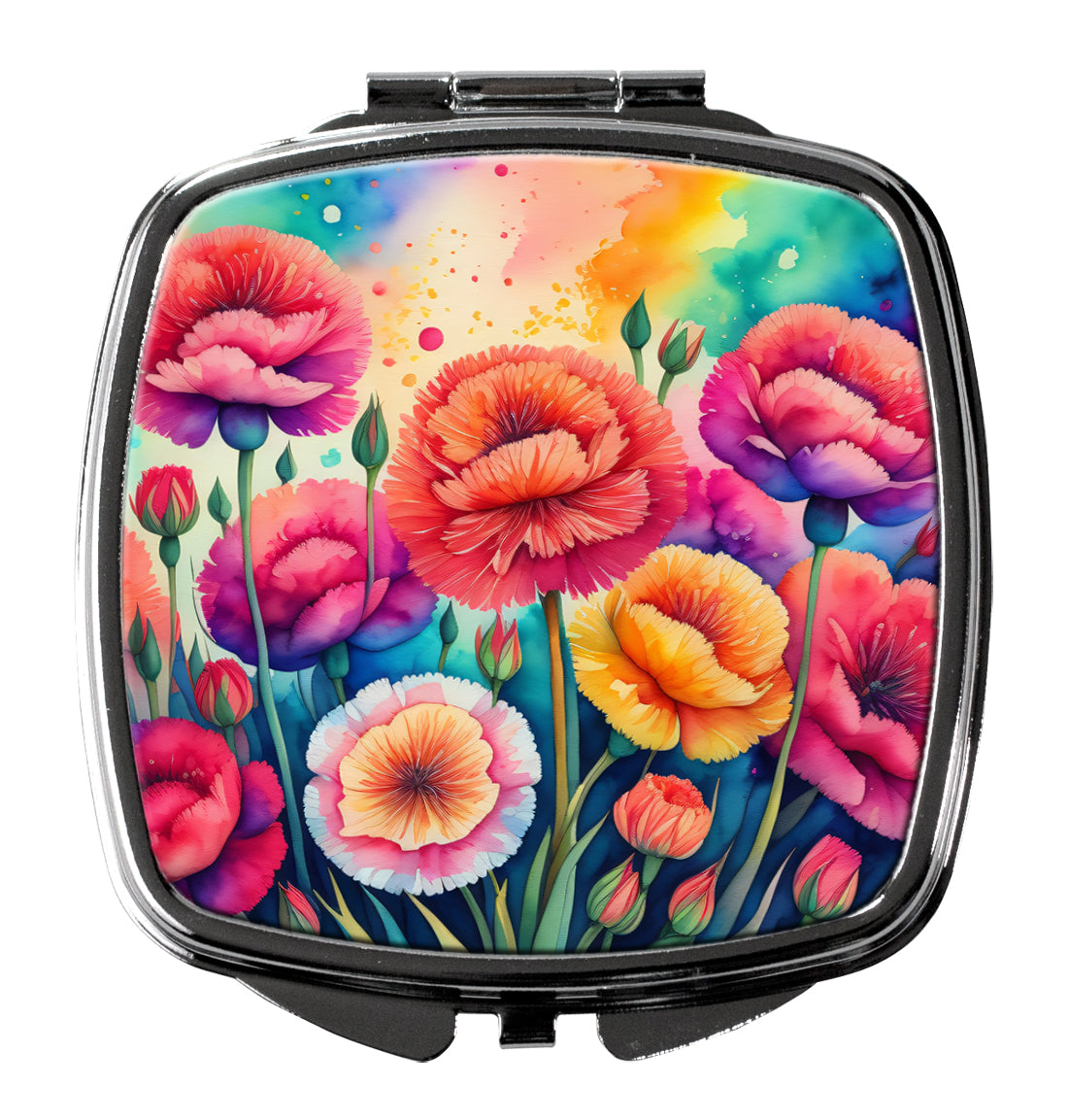 DAC1939SCM 3 x 2.75 in. Colorful Carnations Compact Mirror
