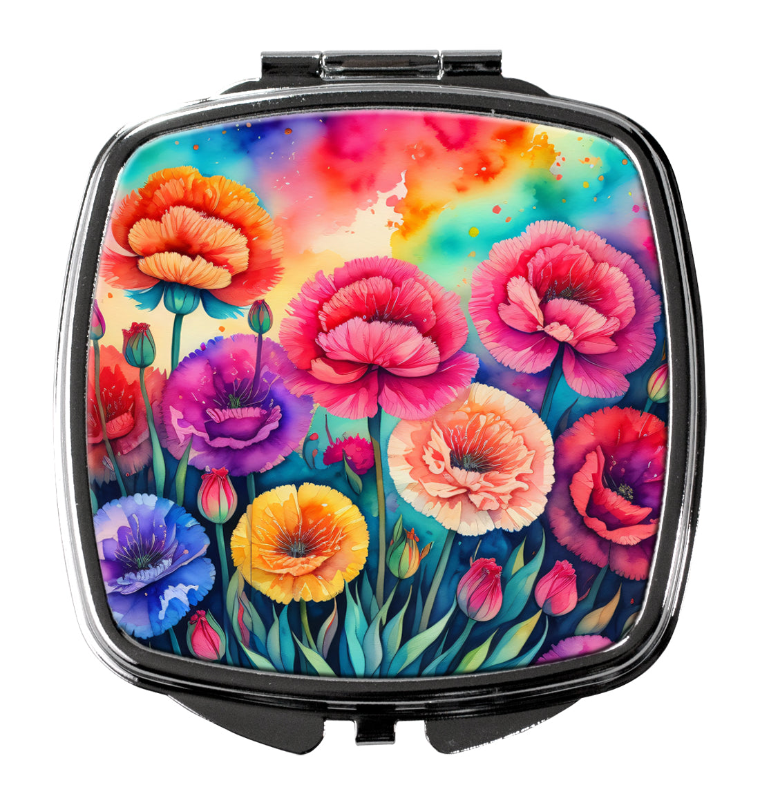 DAC1940SCM 3 x 2.75 in. Colorful Carnations Compact Mirror