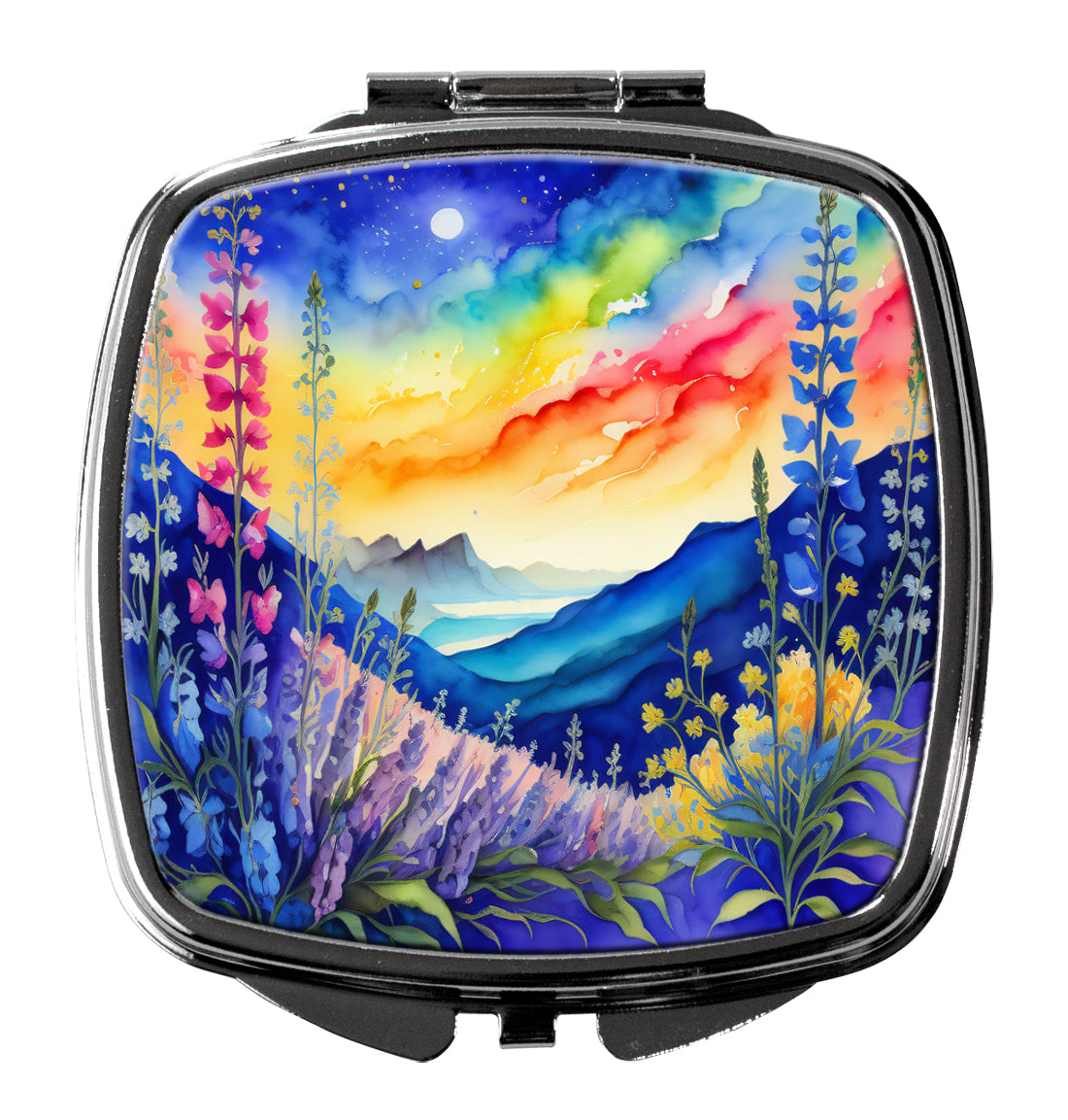 DAC1952SCM 3 x 2.75 in. Colorful Delphinium Compact Mirror