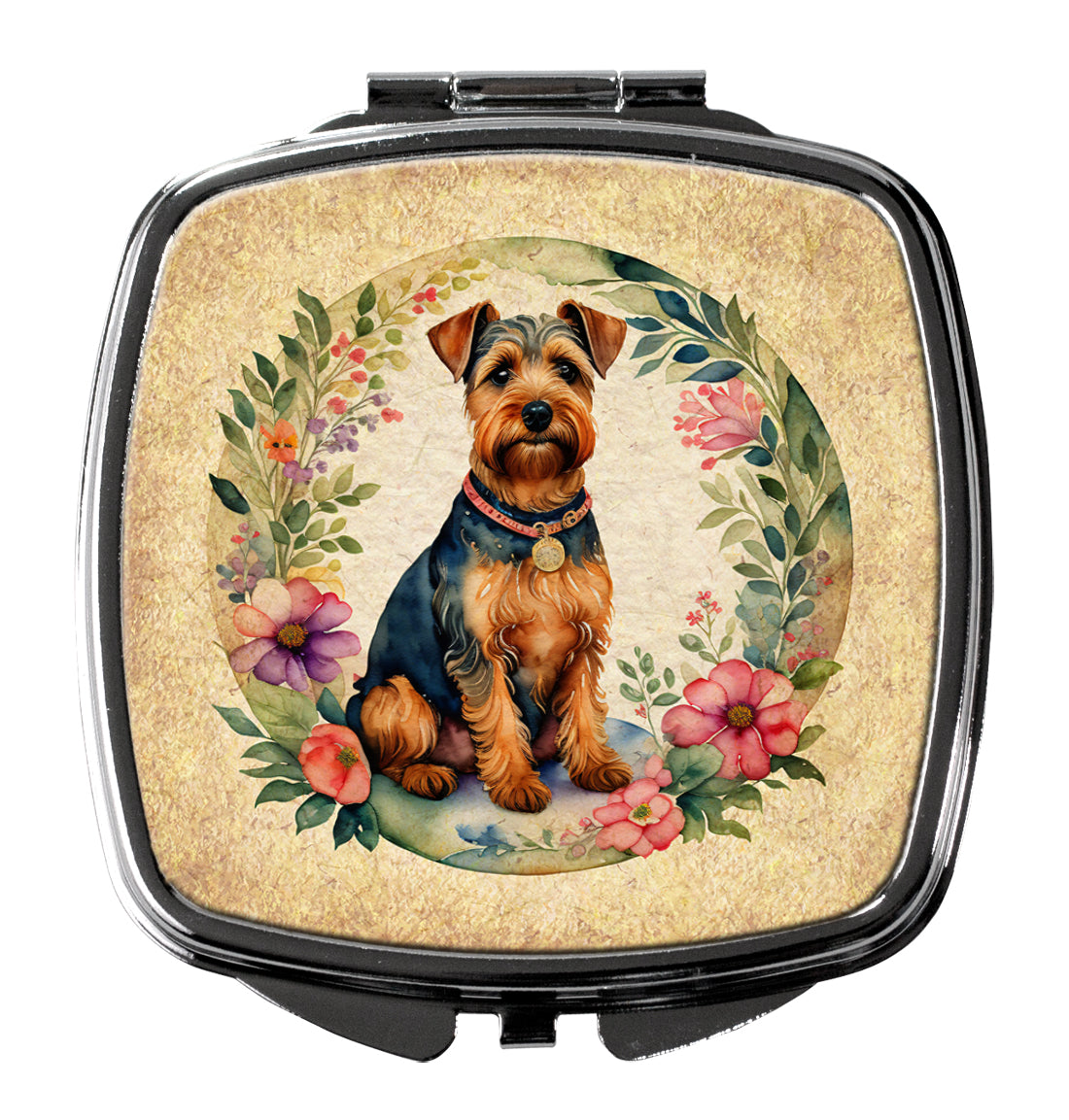 DAC2211SCM 3 x 2.75 in. Welsh Terrier & Flowers Compact Mirror