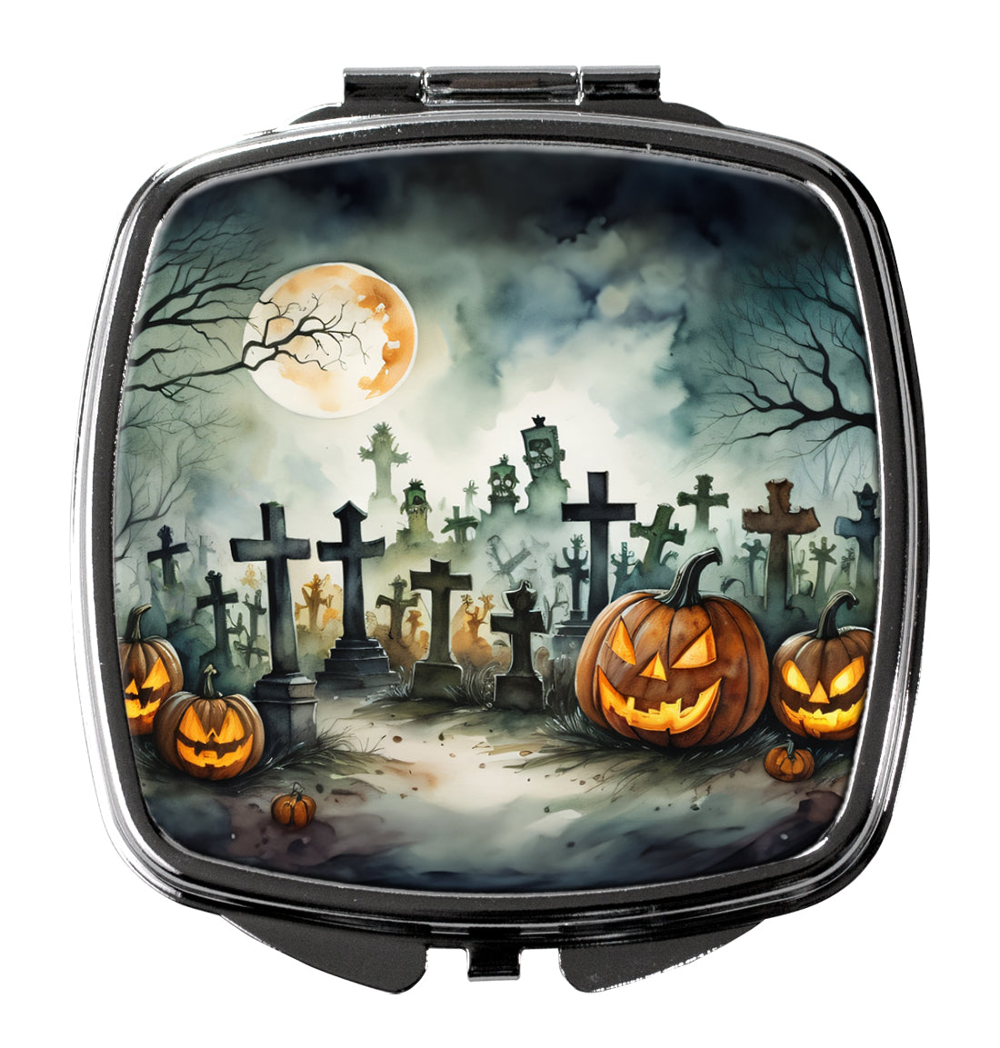 DAC2216SCM 3 x 2.75 in. Graveyard Spooky Halloween Compact Mirror