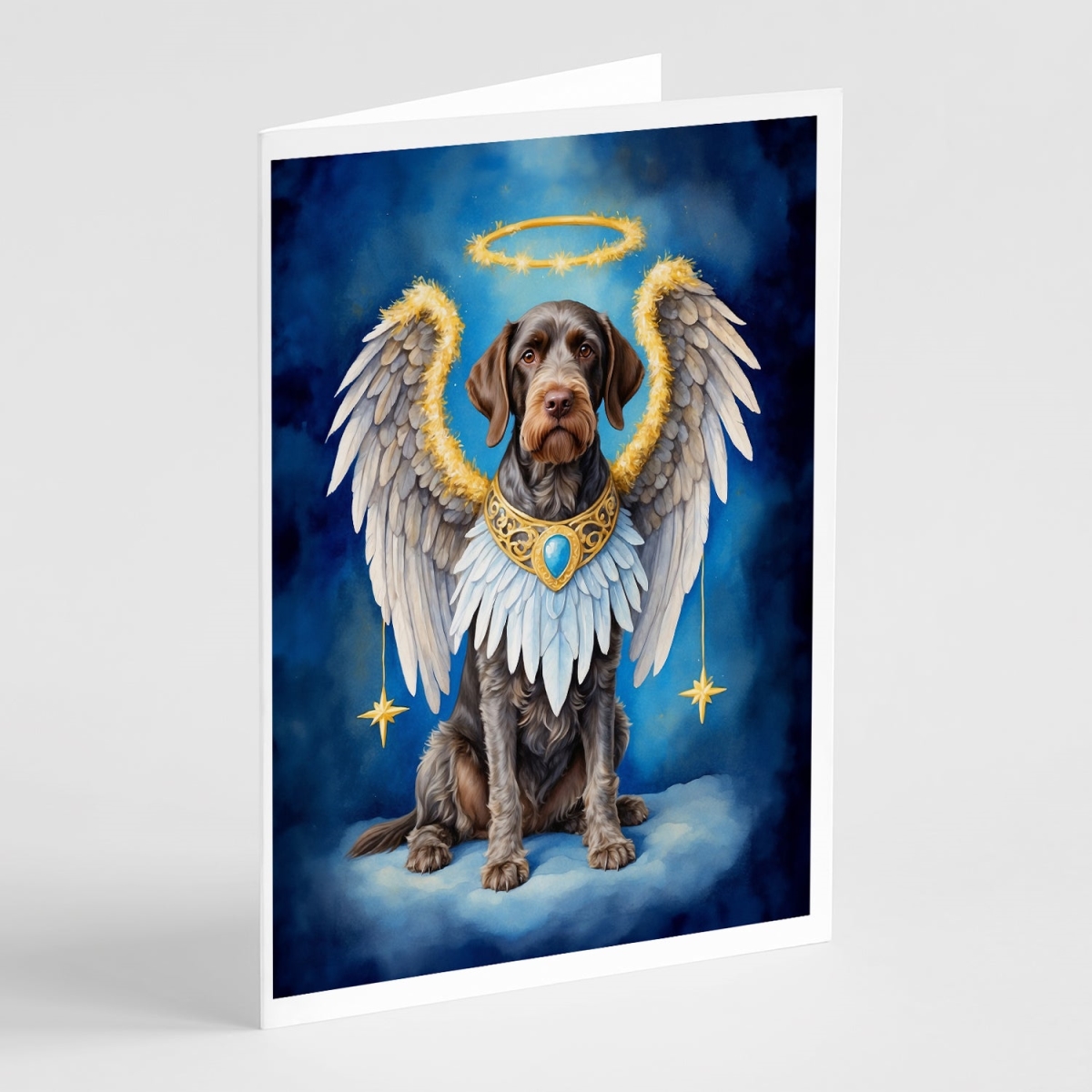 DAC7007GCA7P 5 x 7 in. German Wirehaired Pointer My Angel Greeting Cards - Pack of 8