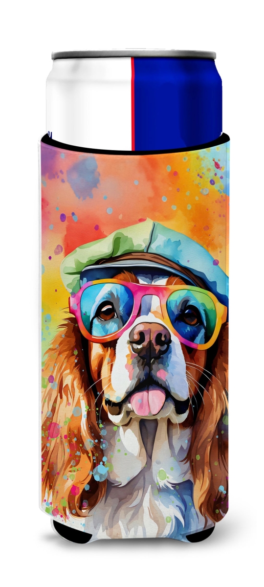 DAC2485MUK 12 oz Cavalier Spaniel Hippie Dawg Hugger for Ultra Slim Cans