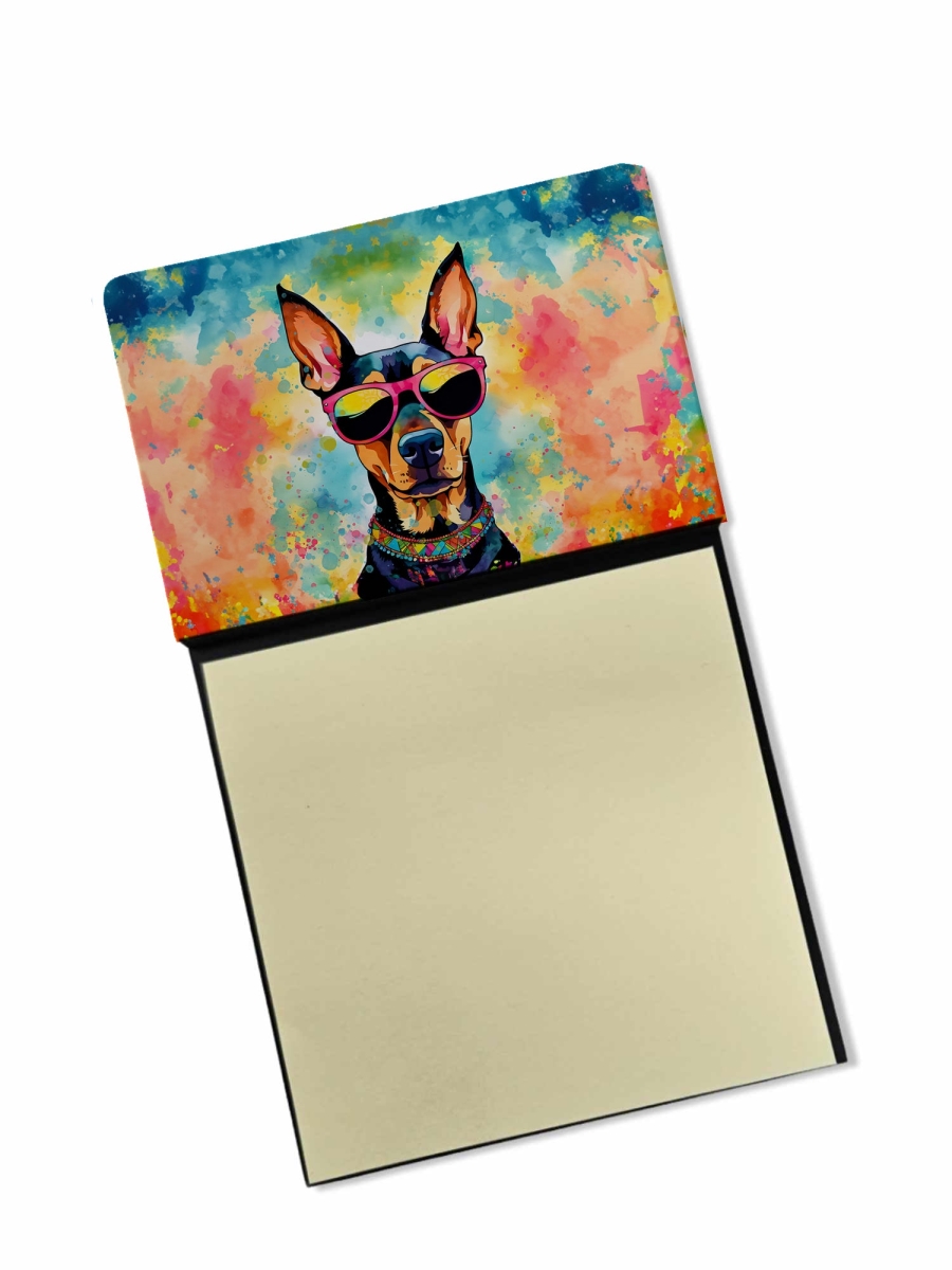 DAC2503SN 5.25 x 3.25 in. Doberman Pinscher Hippie Dawg Sticky Note Holder