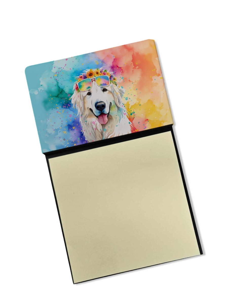 DAC2518SN 5.25 x 3.25 in. Great Pyrenees Hippie Dawg Sticky Note Holder