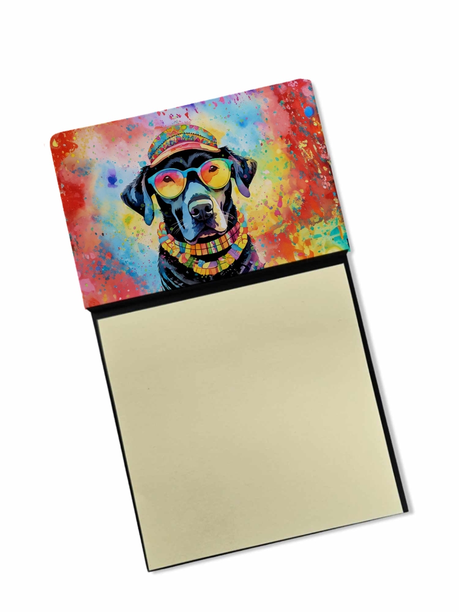 DAC2522SN 5.25 x 3.25 in. Black Labrador Hippie Dawg Sticky Note Holder
