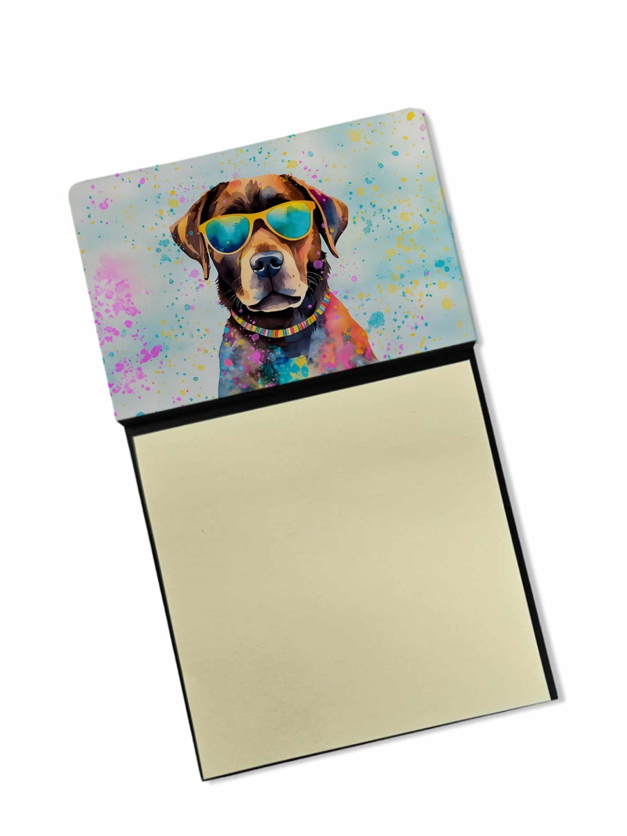 DAC2523SN 5.25 x 3.25 in. Chocolate Labrador Hippie Dawg Sticky Note Holder