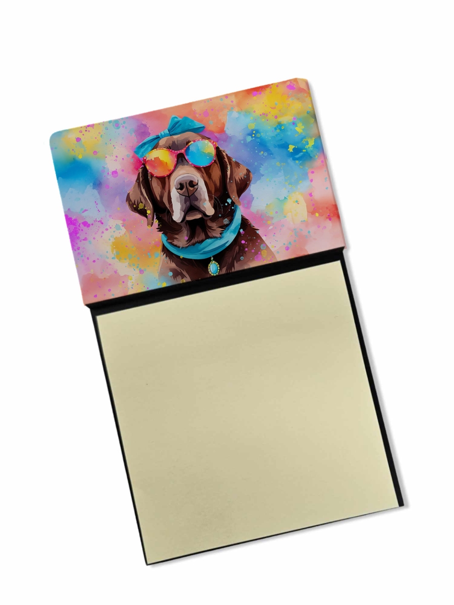 DAC2525SN 5.25 x 3.25 in. Chocolate Labrador Hippie Dawg Sticky Note Holder