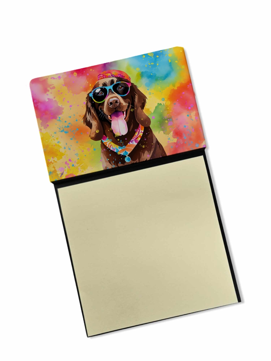 DAC2526SN 5.25 x 3.25 in. Chocolate Labrador Hippie Dawg Sticky Note Holder
