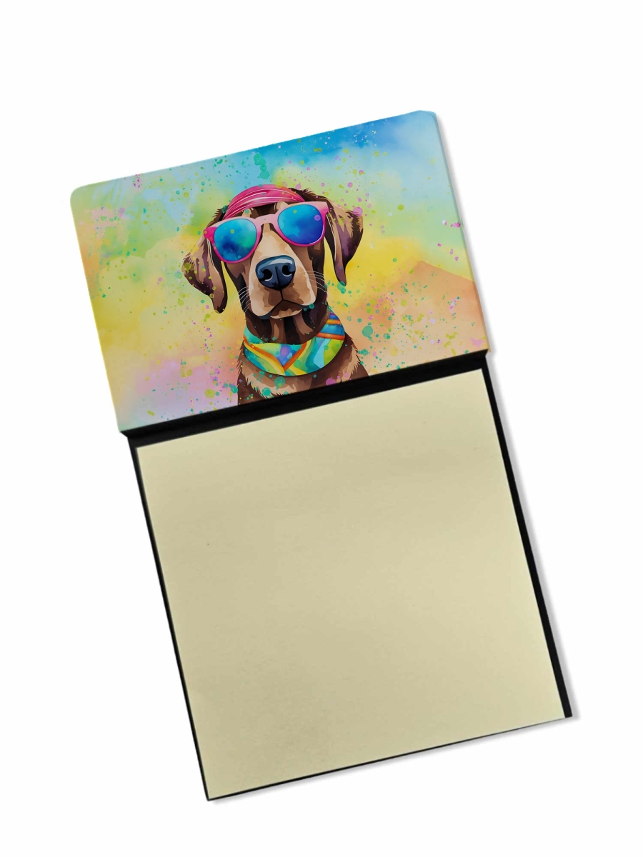 DAC2527SN 5.25 x 3.25 in. Chocolate Labrador Hippie Dawg Sticky Note Holder