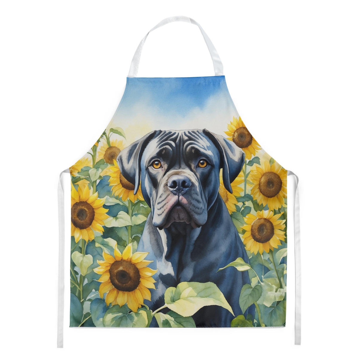 Picture of Carolines Treasures DAC6045APRON 30 x 27 in. Cane Corso in Sunflowers Apron