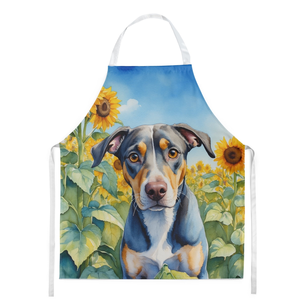 Picture of Carolines Treasures DAC6046APRON 30 x 27 in. Catahoula in Sunflowers Apron