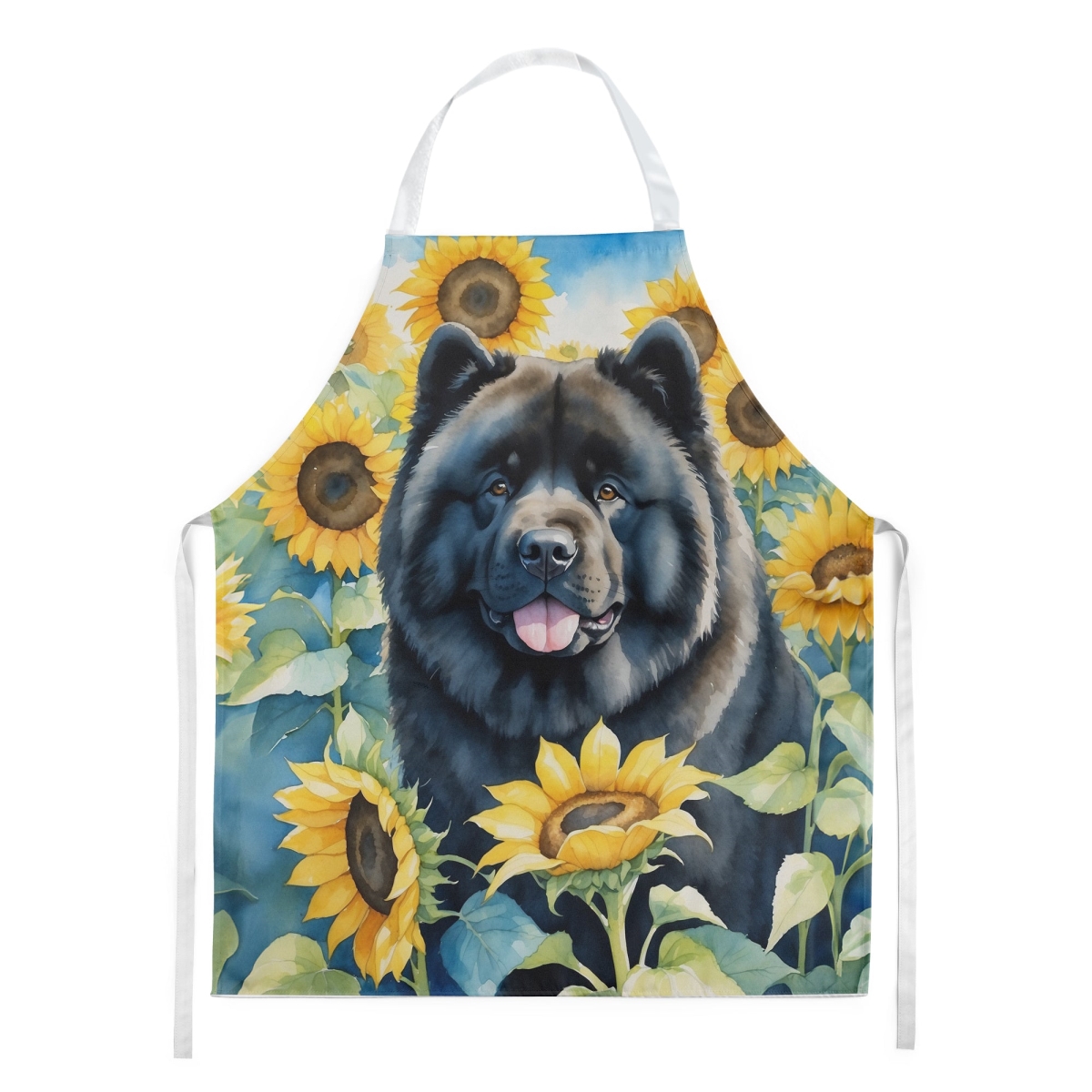 Picture of Carolines Treasures DAC6054APRON 30 x 27 in. Chow Chow in Sunflowers Apron