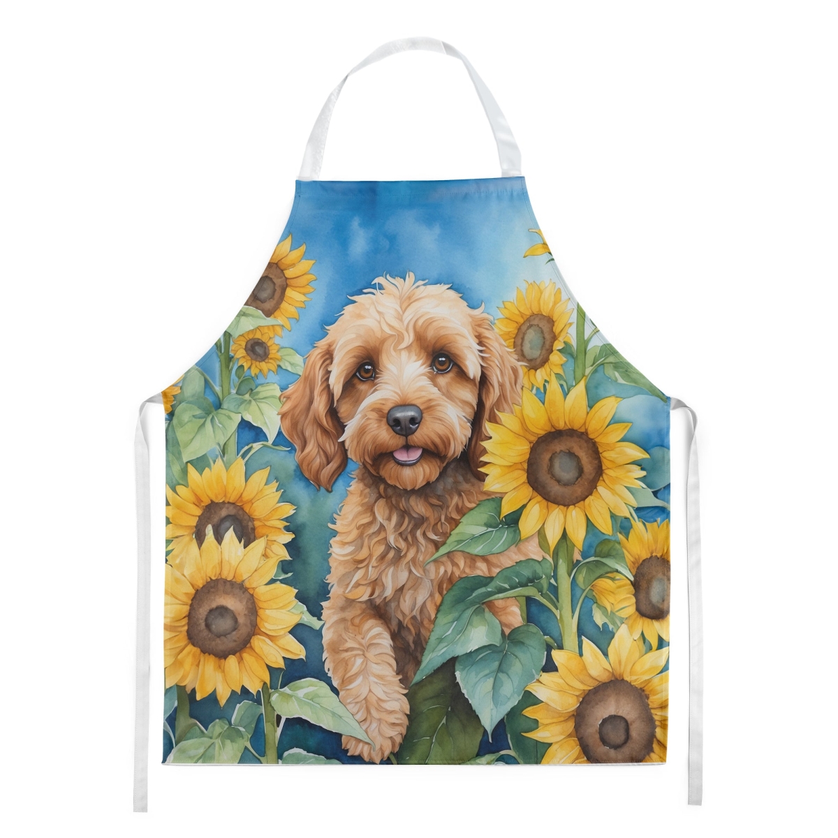 Picture of Carolines Treasures DAC6057APRON 30 x 27 in. Cockapoo in Sunflowers Apron