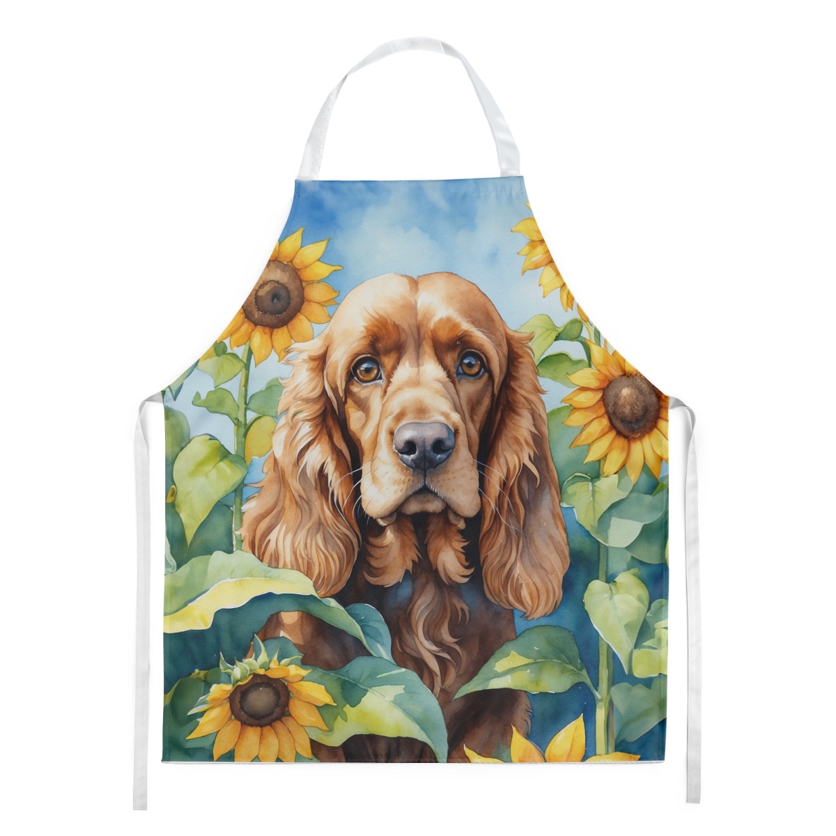 Picture of Carolines Treasures DAC6059APRON 30 x 27 in. Cocker Spaniel in Sunflowers Apron