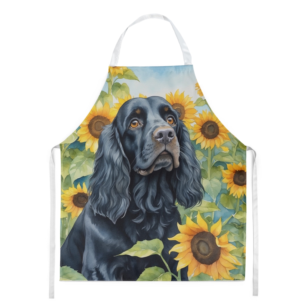 Picture of Carolines Treasures DAC6060APRON 30 x 27 in. Cocker Spaniel in Sunflowers Apron