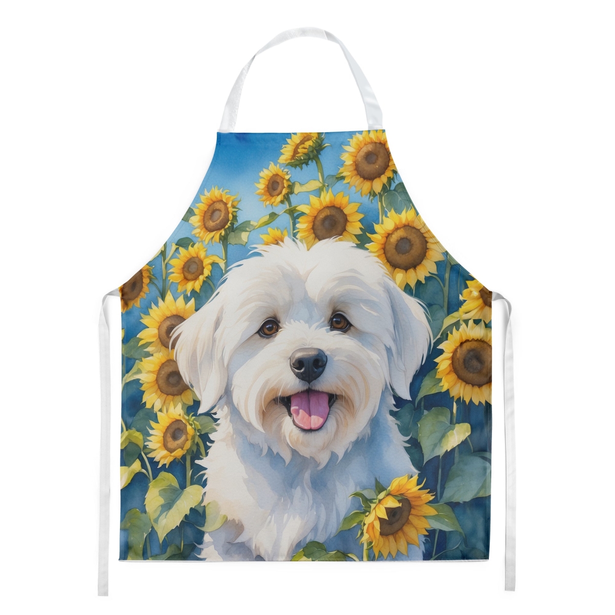 Picture of Carolines Treasures DAC6063APRON 30 x 27 in. Coton De Tulear in Sunflowers Apron