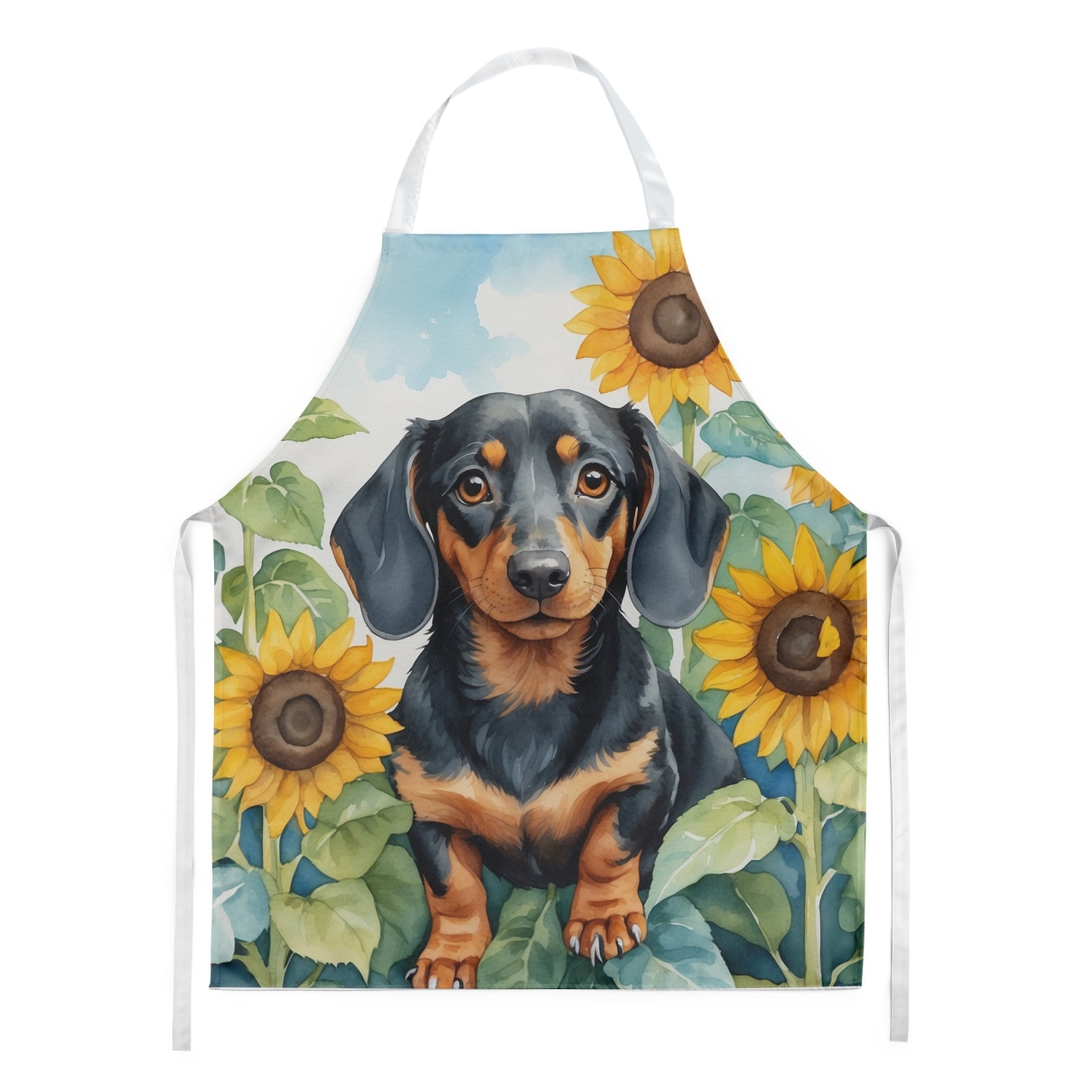 Picture of Carolines Treasures DAC6066APRON 30 x 27 in. Dachshund in Sunflowers Apron