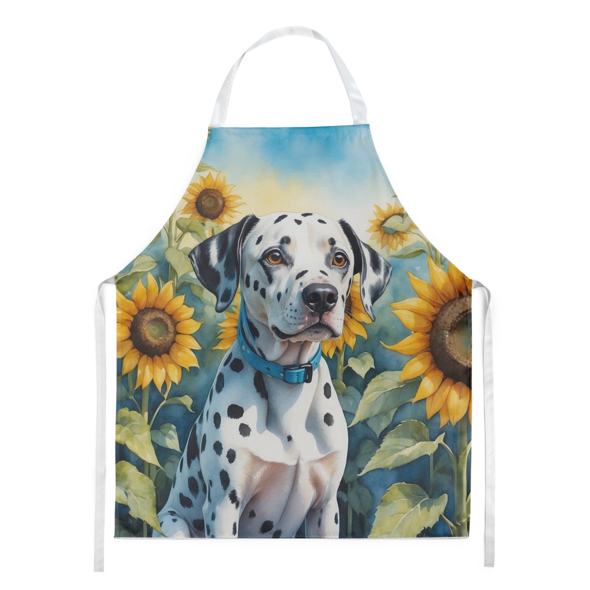 Picture of Carolines Treasures DAC6067APRON 30 x 27 in. Dalmatian in Sunflowers Apron