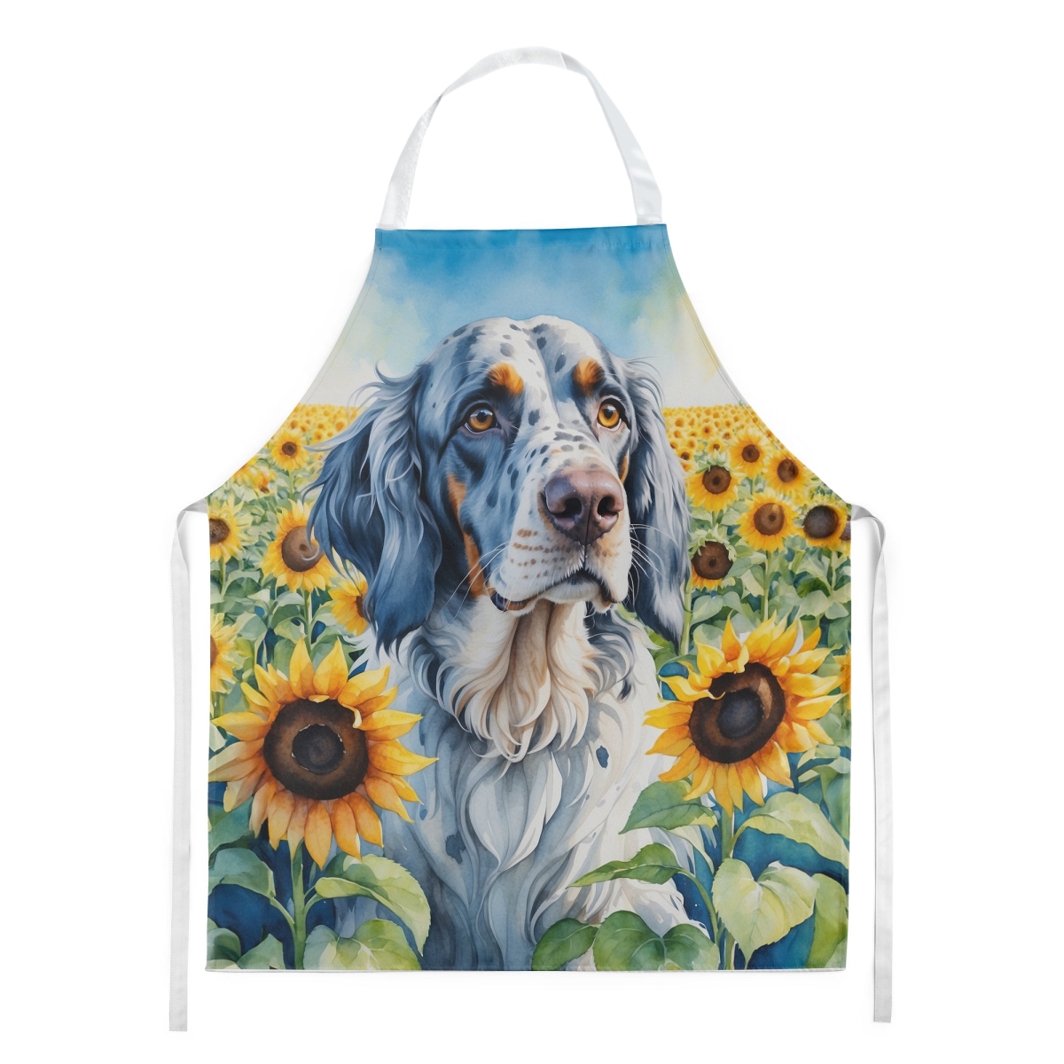 Picture of Carolines Treasures DAC6075APRON 30 x 27 in. English Setter in Sunflowers Apron