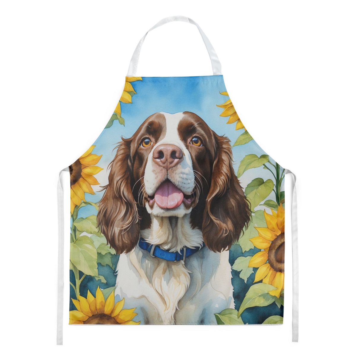 Picture of Carolines Treasures DAC6076APRON 30 x 27 in. English Springer Spaniel in Sunflowers Apron