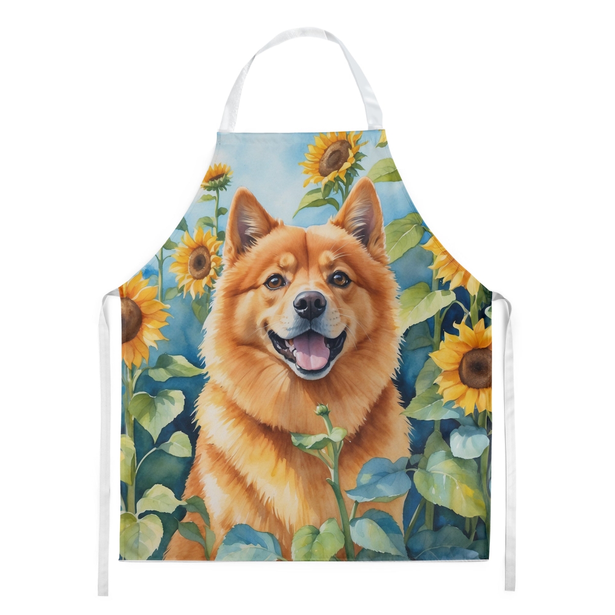 Picture of Carolines Treasures DAC6077APRON 30 x 27 in. Finnish Spitz in Sunflowers Apron