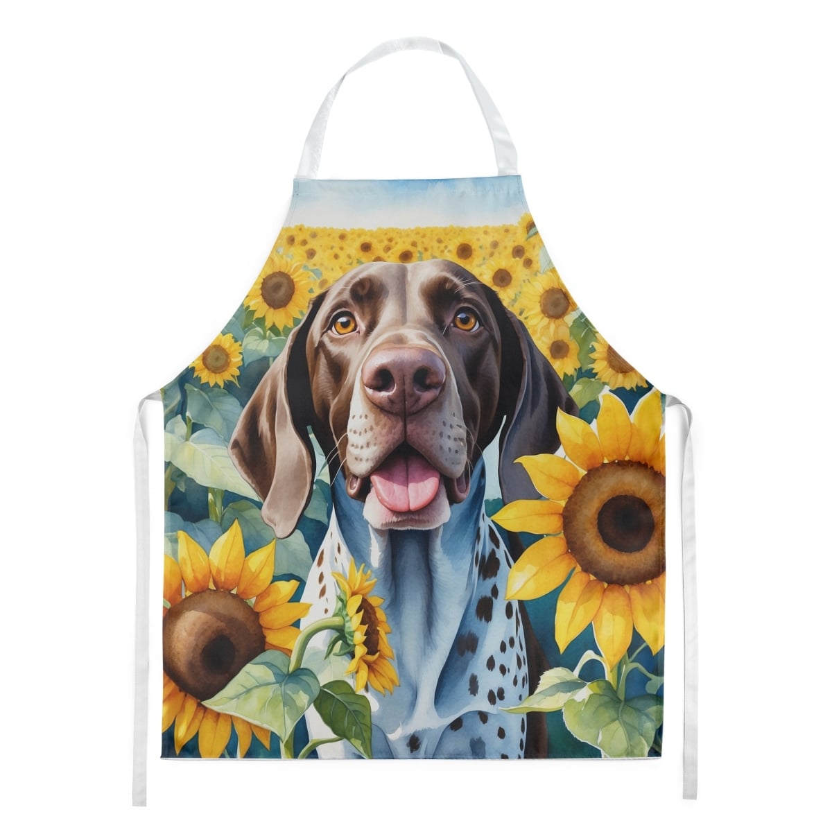 Picture of Carolines Treasures DAC6085APRON 30 x 27 in. German Shorthaired Pointer in Sunflowers Apron