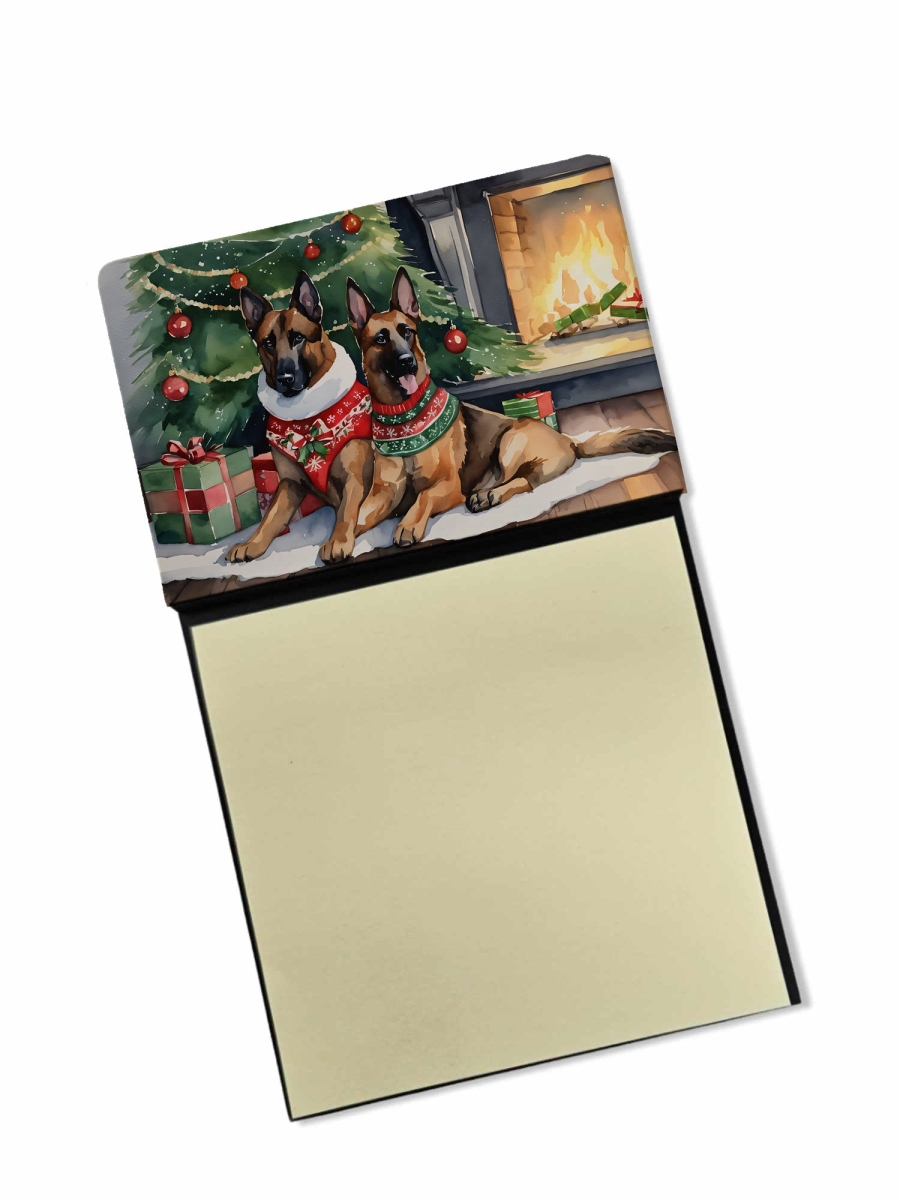 DAC2606SN 5.25 x 3.25 in. Belgian Malinois Cozy Christmas Sticky Note Holder