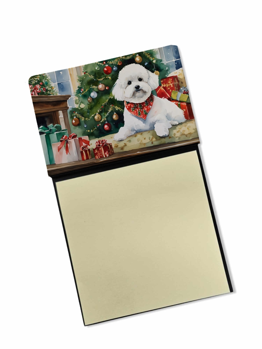 DAC2611SN 5.25 x 3.25 in. Bichon Frise Cozy Christmas Sticky Note Holder