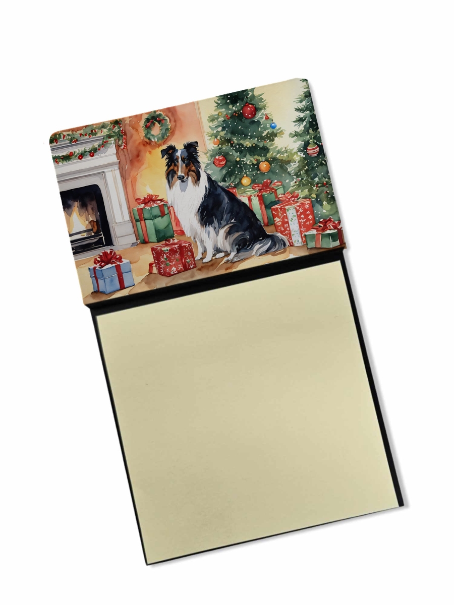 DAC2636SN 5.25 x 3.25 in. Collie Cozy Christmas Sticky Note Holder