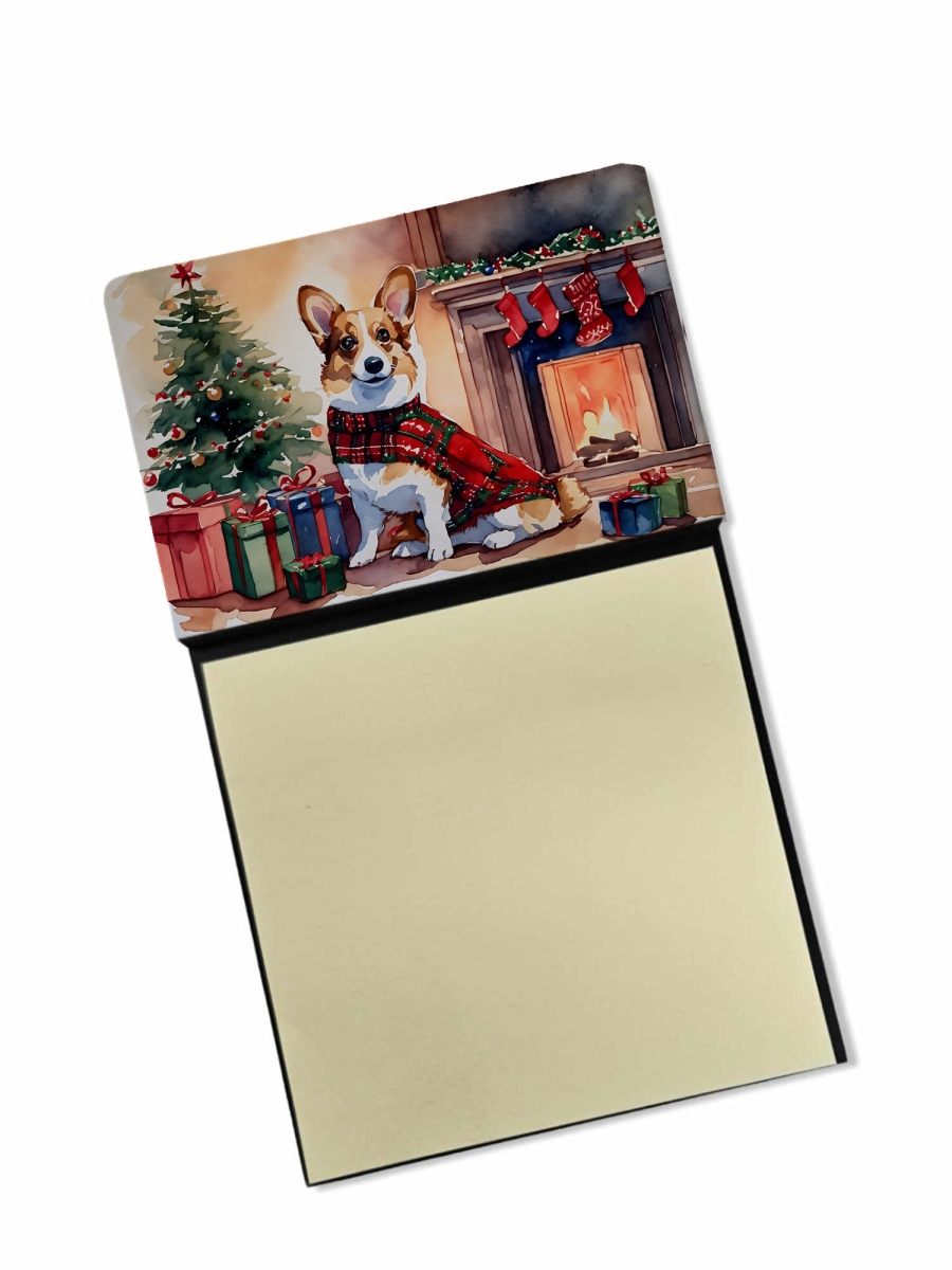 DAC2637SN 5.25 x 3.25 in. Corgi Cozy Christmas Sticky Note Holder