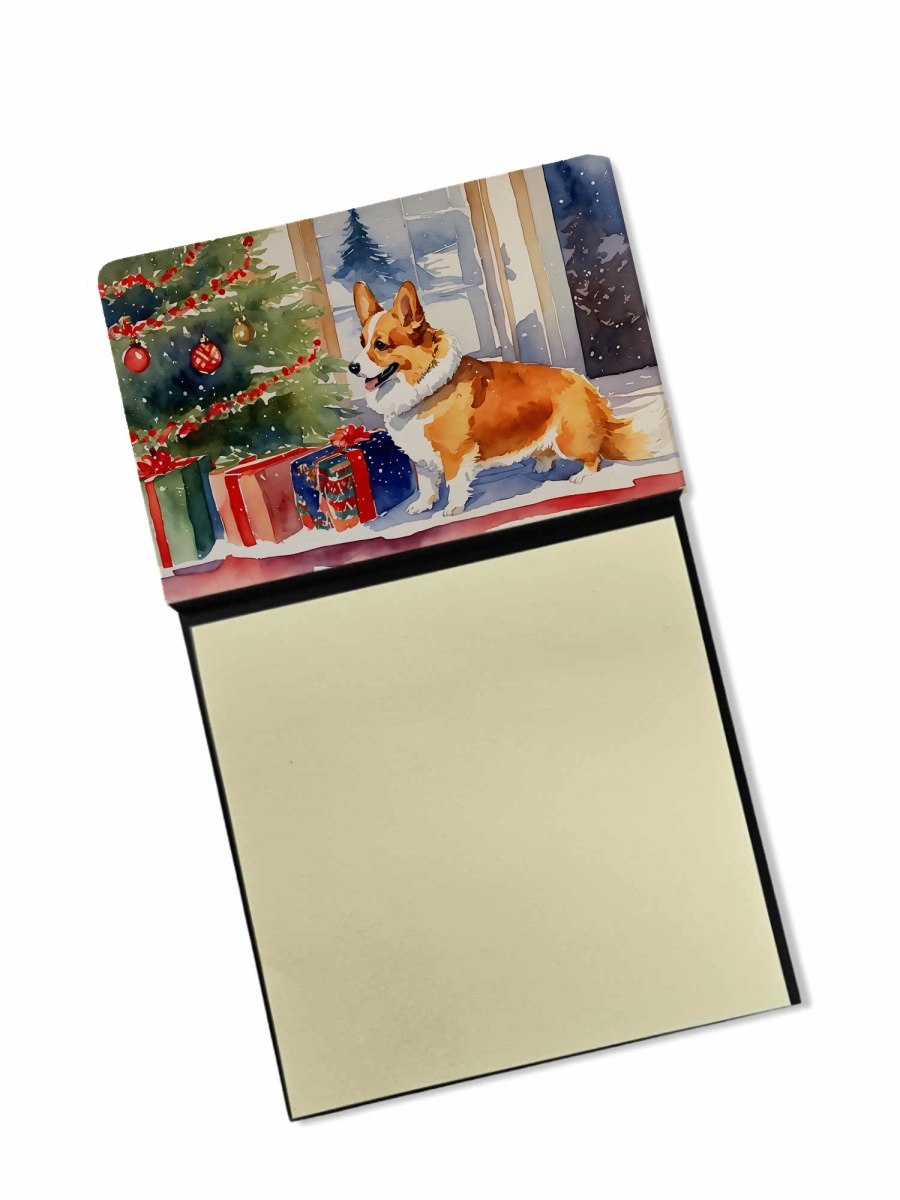 DAC2638SN 5.25 x 3.25 in. Corgi Cozy Christmas Sticky Note Holder