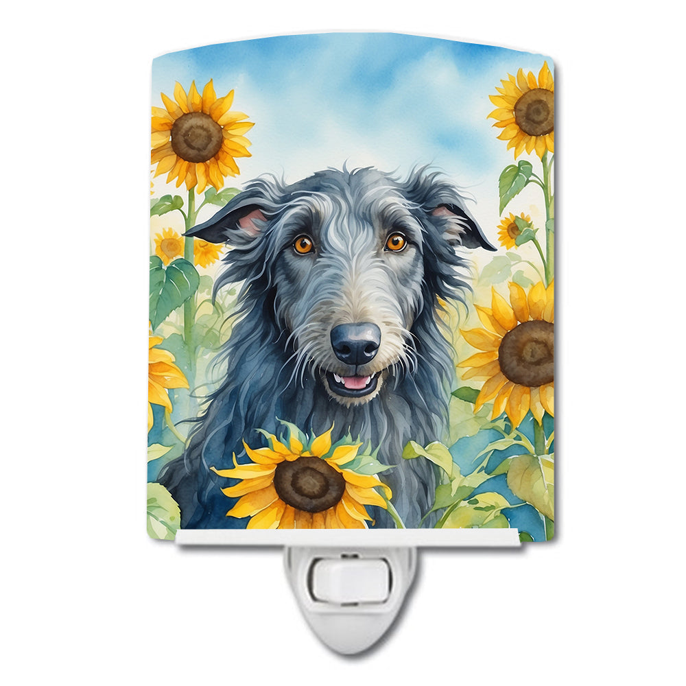 DAC6157CNL 6 x 4 in. Scottish Deerhound in Sunflowers Ceramic Night Light