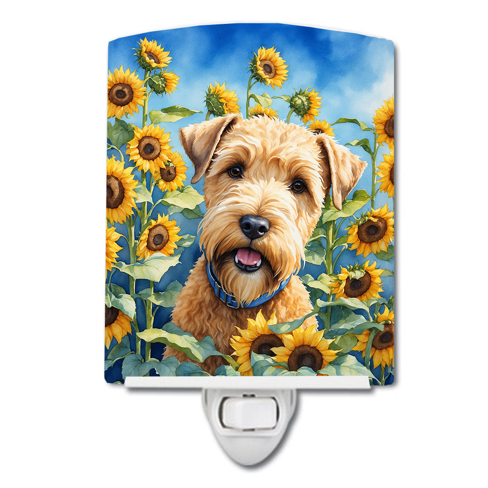 DAC6175CNL 6 x 4 in. Wheaten Terrier in Sunflowers Ceramic Night Light