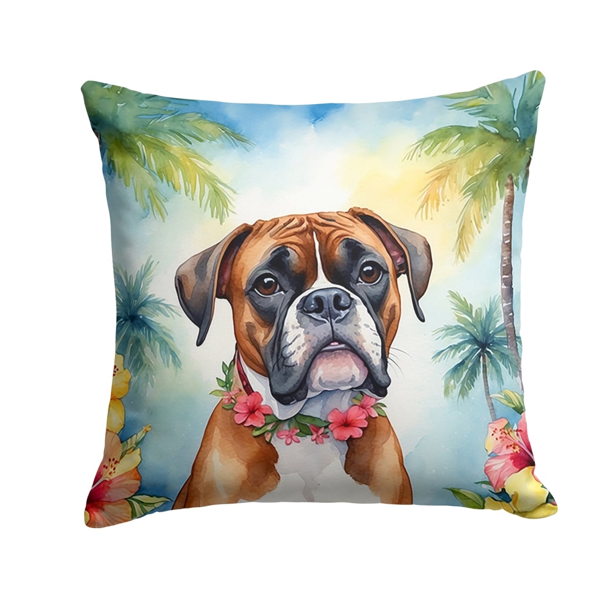 DAC6389PW1414 14 x 14 in. Boxer Luau Throw Pillow