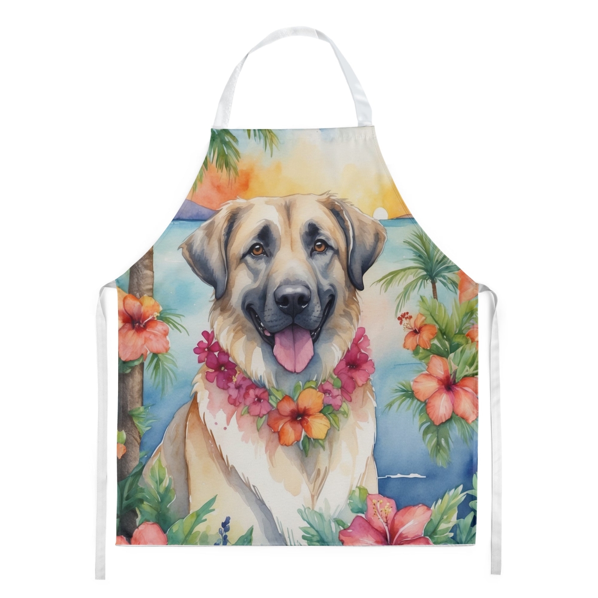 Picture of Carolines Treasures DAC6356APRON 30 x 27 in. Anatolian Shepherd Luau Apron
