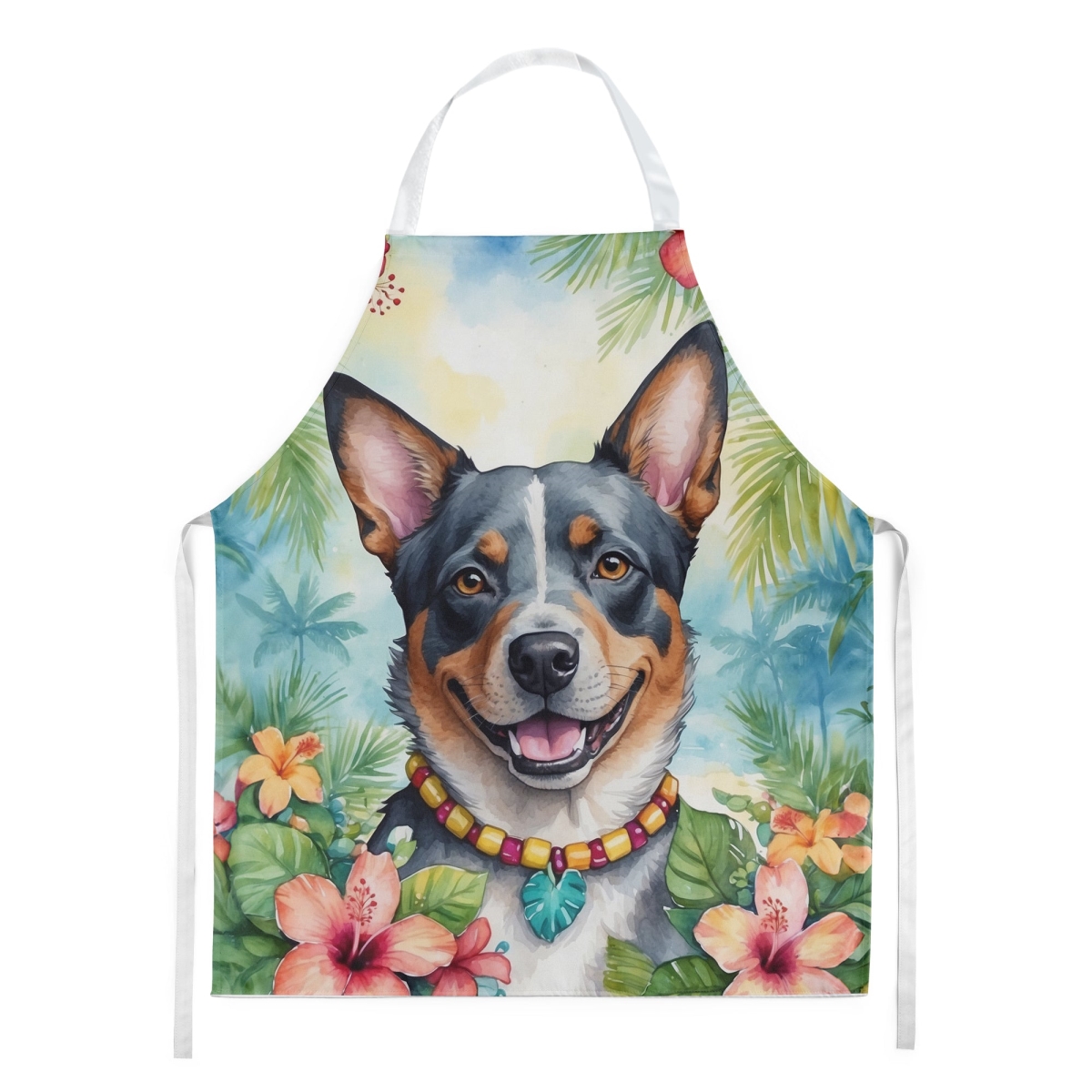 Picture of Carolines Treasures DAC6357APRON 30 x 27 in. Australian Cattle Dog Luau Apron