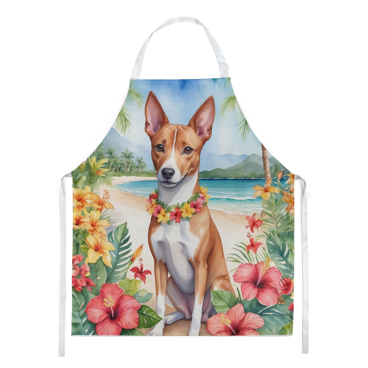 Picture of Carolines Treasures DAC6360APRON 30 x 27 in. Basenji Luau Apron