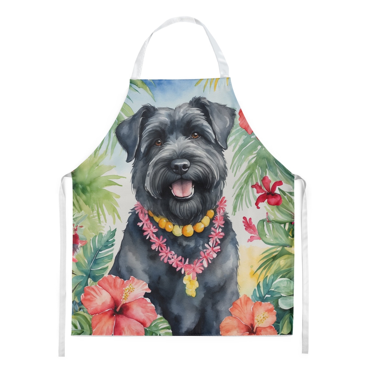 Picture of Carolines Treasures DAC6385APRON 30 x 27 in. Bouvier des Flandres Luau Apron