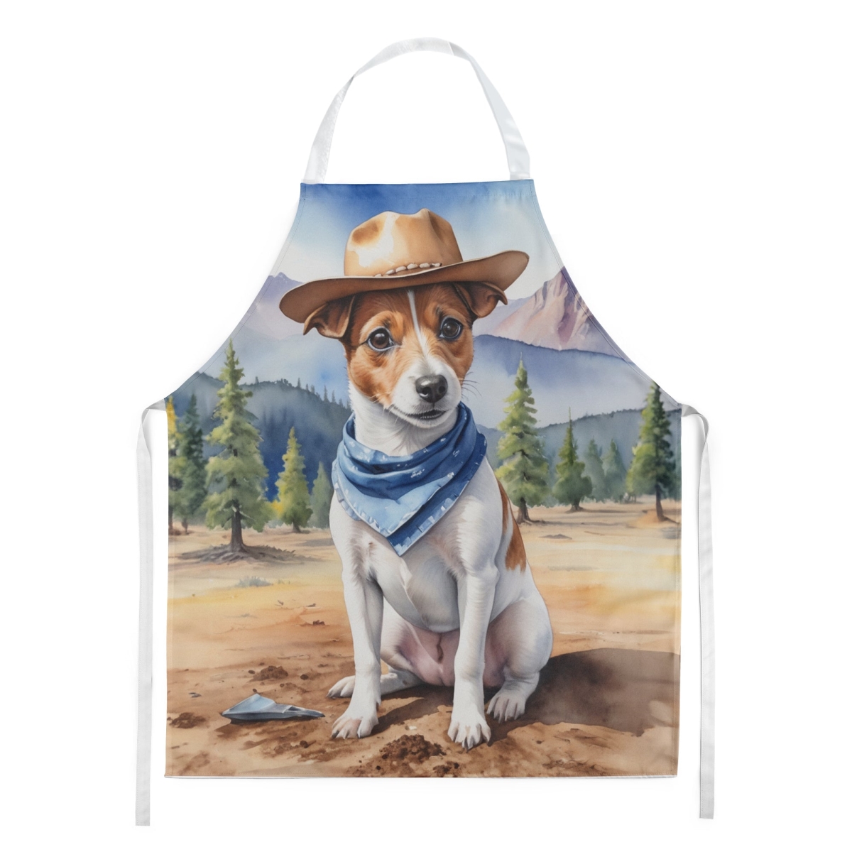 Picture of Carolines Treasures DAC5923APRON 30 x 27 in. Jack Russell Terrier Cowboy Welcome Apron
