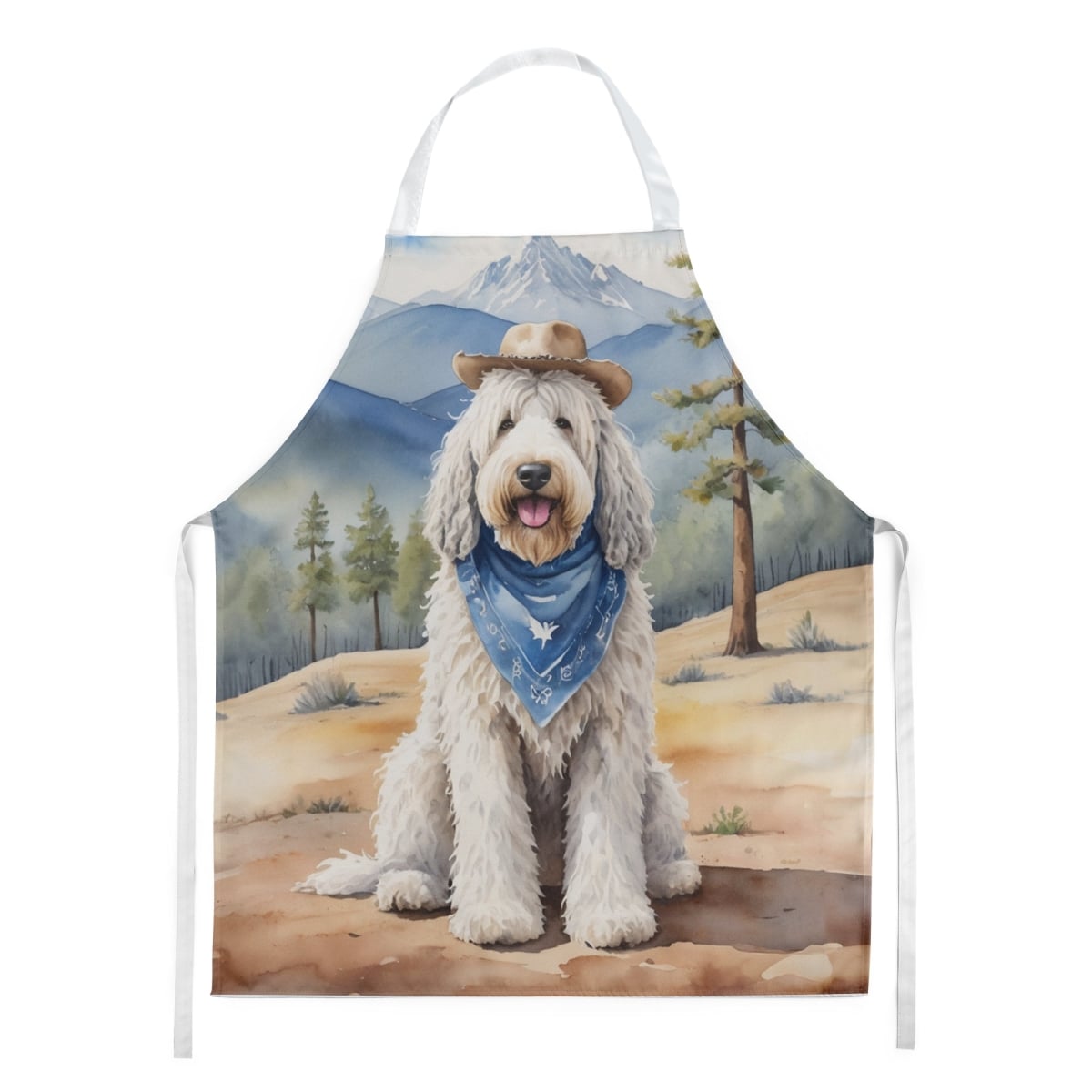 Picture of Carolines Treasures DAC5927APRON 30 x 27 in. Komondor Cowboy Welcome Apron