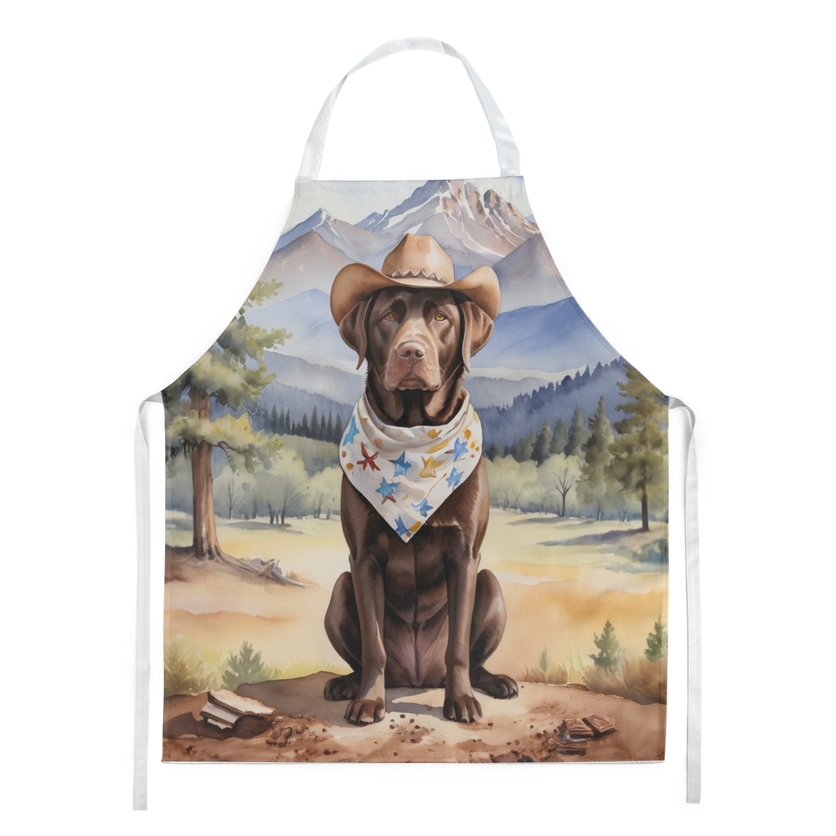 Picture of Carolines Treasures DAC5930APRON 30 x 27 in. Labrador Retriever Cowboy Welcome Apron