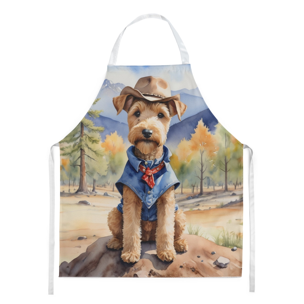 Picture of Carolines Treasures DAC5934APRON 30 x 27 in. Lakeland Terrier Cowboy Welcome Apron