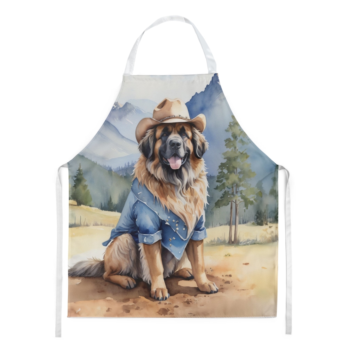 Picture of Carolines Treasures DAC5935APRON 30 x 27 in. Leonberger Cowboy Welcome Apron