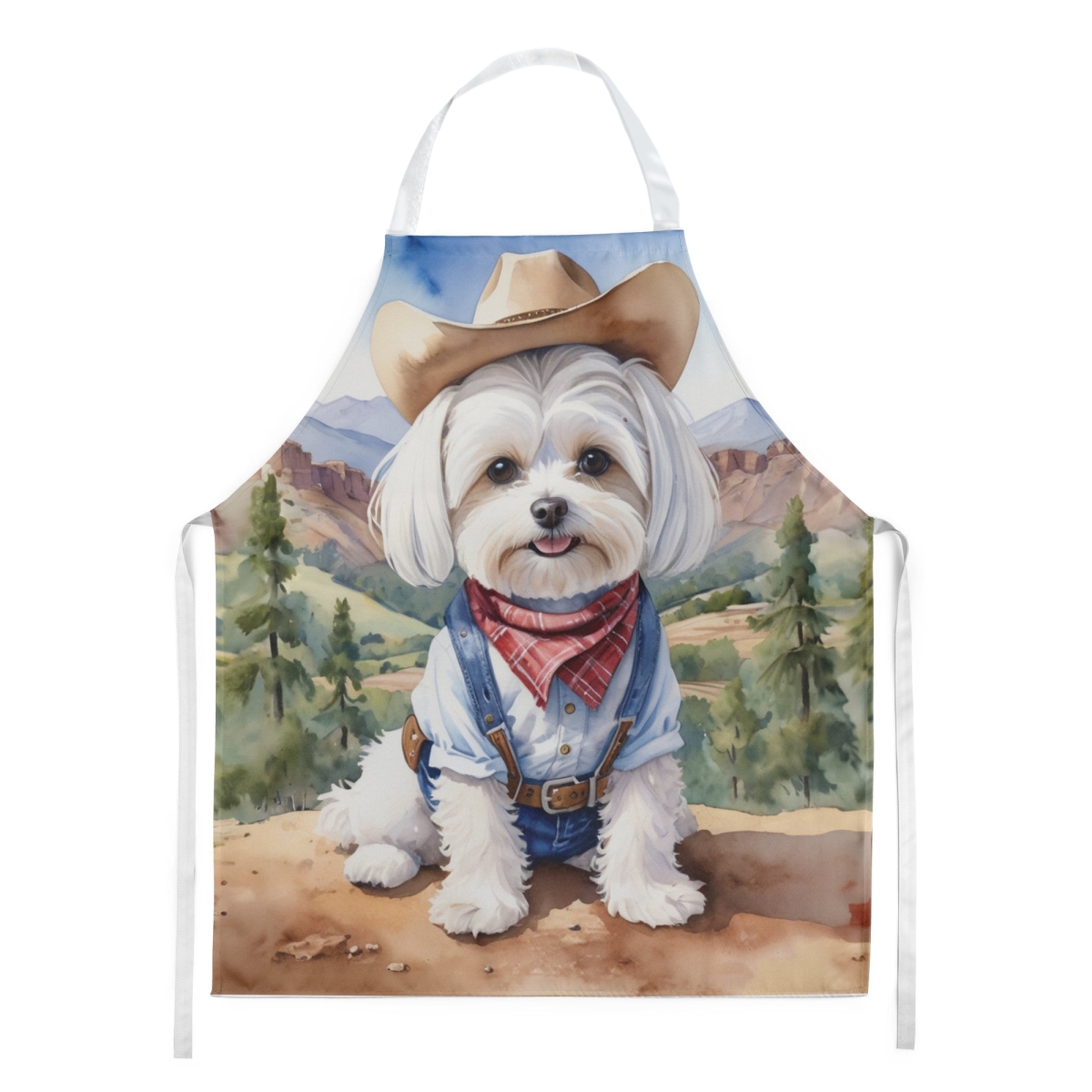 Picture of Carolines Treasures DAC5937APRON 30 x 27 in. Maltese Cowboy Welcome Apron