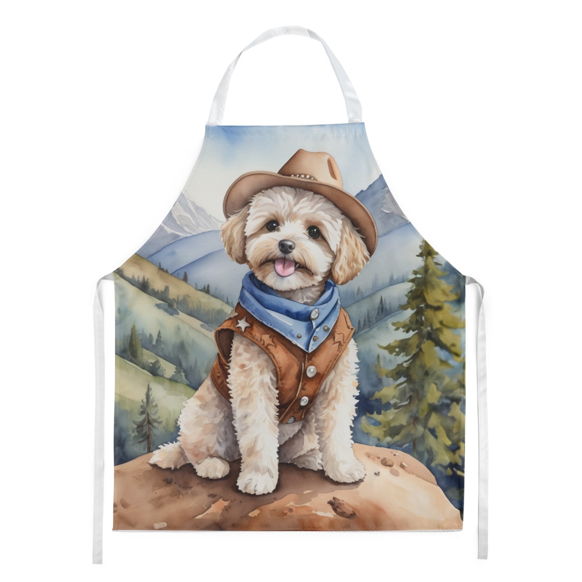 Picture of Carolines Treasures DAC5938APRON 30 x 27 in. Maltipoo Cowboy Welcome Apron